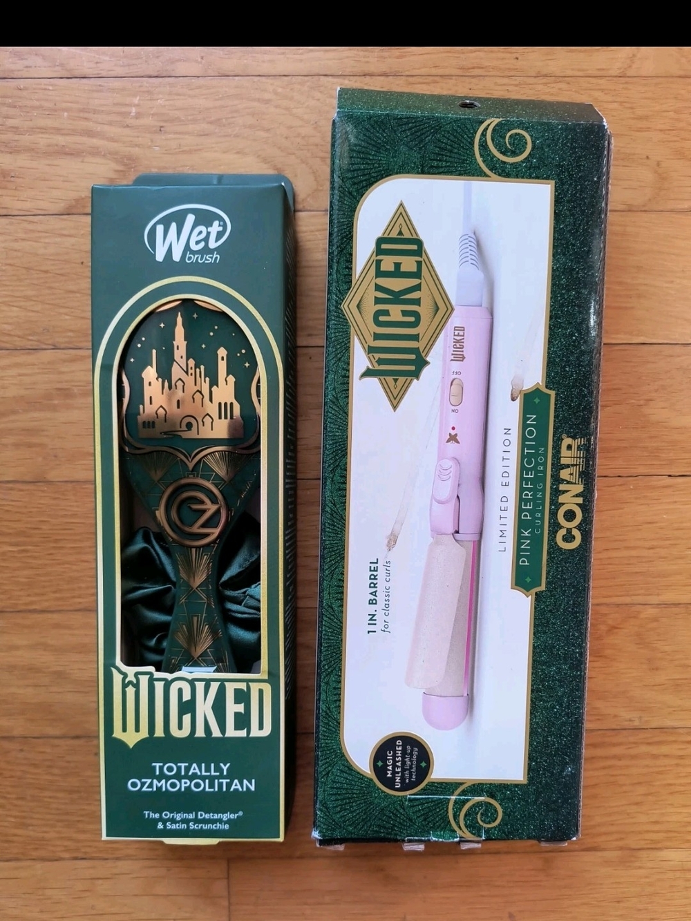 Wicked Hair LE Pink Perfection Curling Iron 1in Barrel + Wet Brush Ozmopolitan
